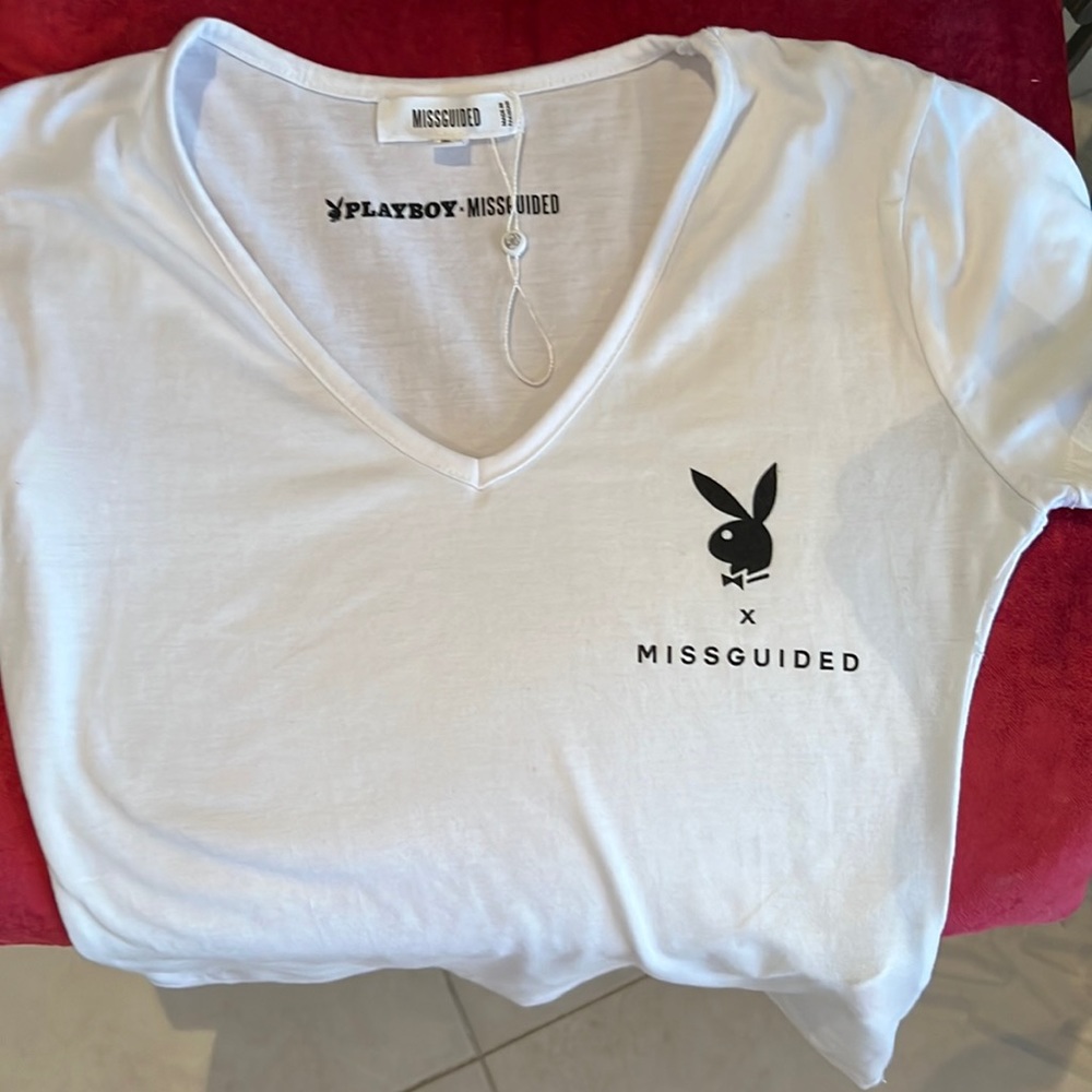 Playboy Missguided new White tee shirt